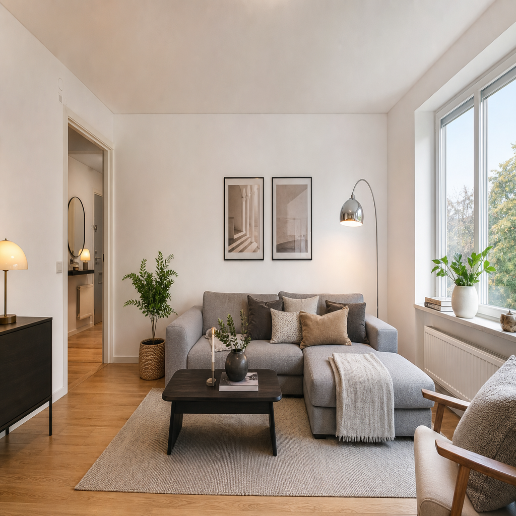 Fertig eingerichteter Wohnraum — Nachher